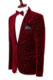Blazer de bal pour homme à revers cranté rouge Slim Fit One Button