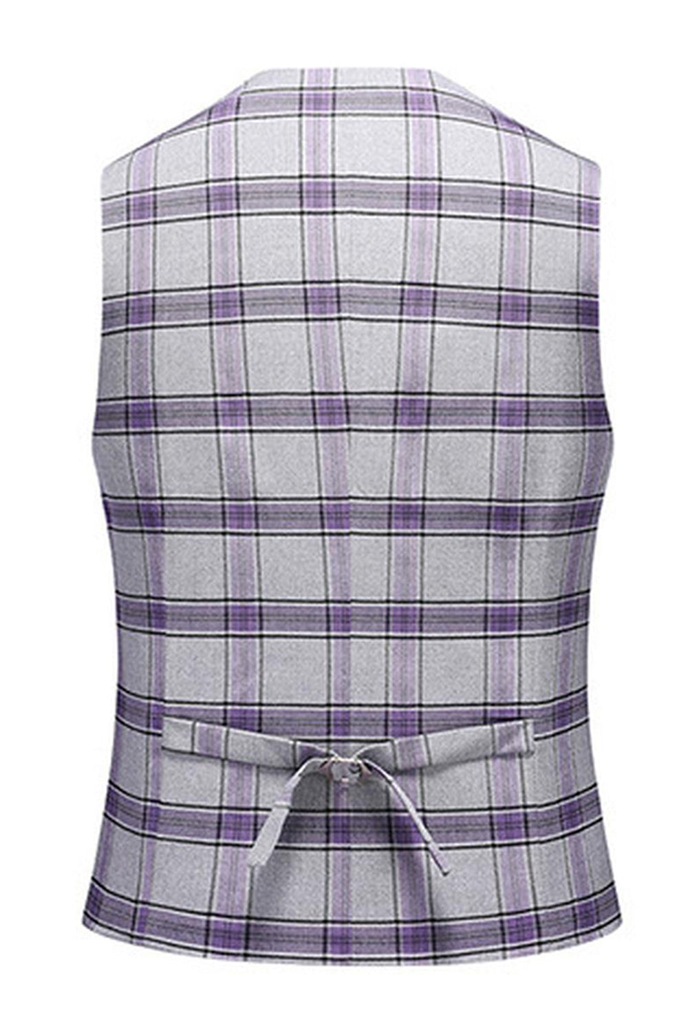 Gris violet rayé 3 pièces revers crantés costumes de bal pour hommes