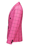 Rayures roses 2 pièces à revers pointu Tailleurs de bal pour hommes