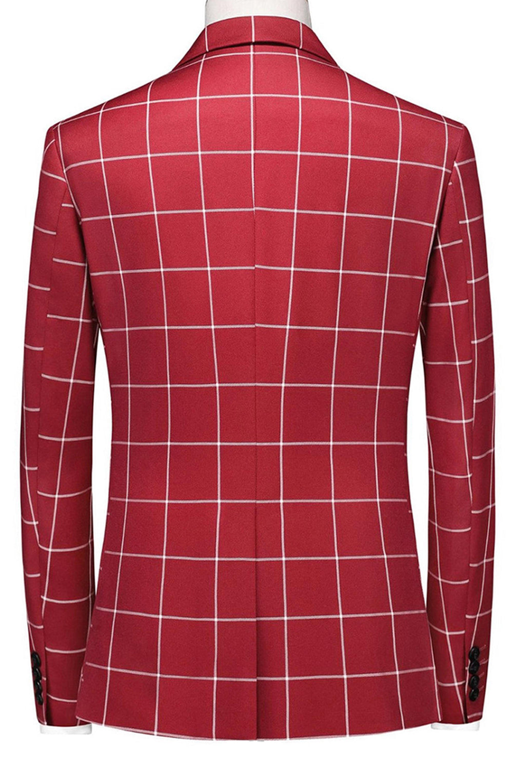 Rayures rouges à revers pointu 3 pièces Costumes de bal pour hommes