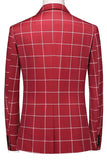 Rayures rouges à revers pointu 3 pièces Costumes de bal pour hommes