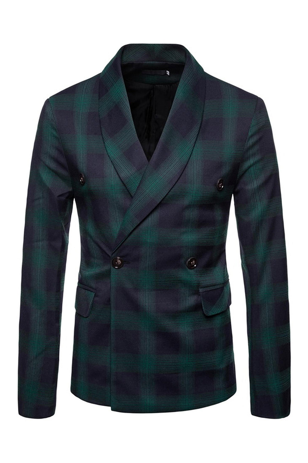 Blazer de bal à rayures châle bleu marine pour hommes