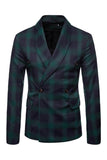 Blazer de bal à rayures châle bleu marine pour hommes
