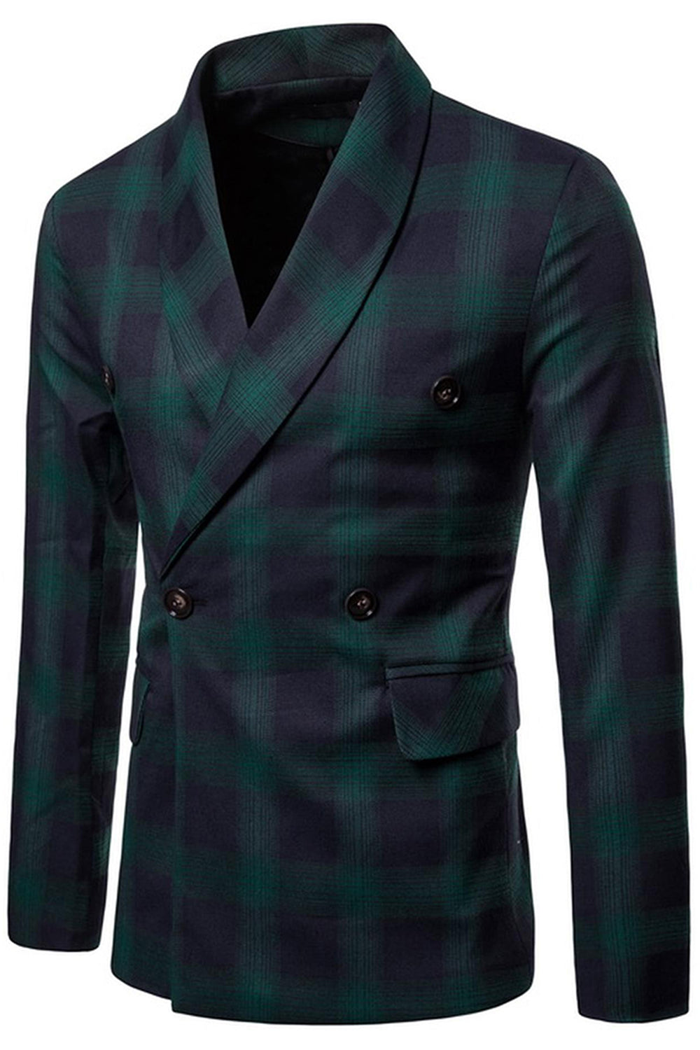 Blazer de bal à rayures châle bleu marine pour hommes