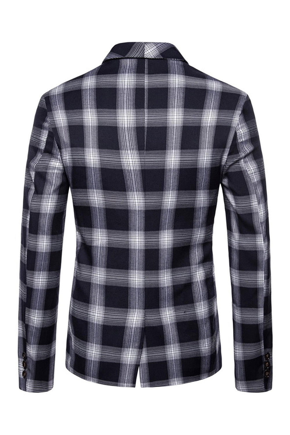 Blazer de bal à rayures châle bleu marine pour hommes