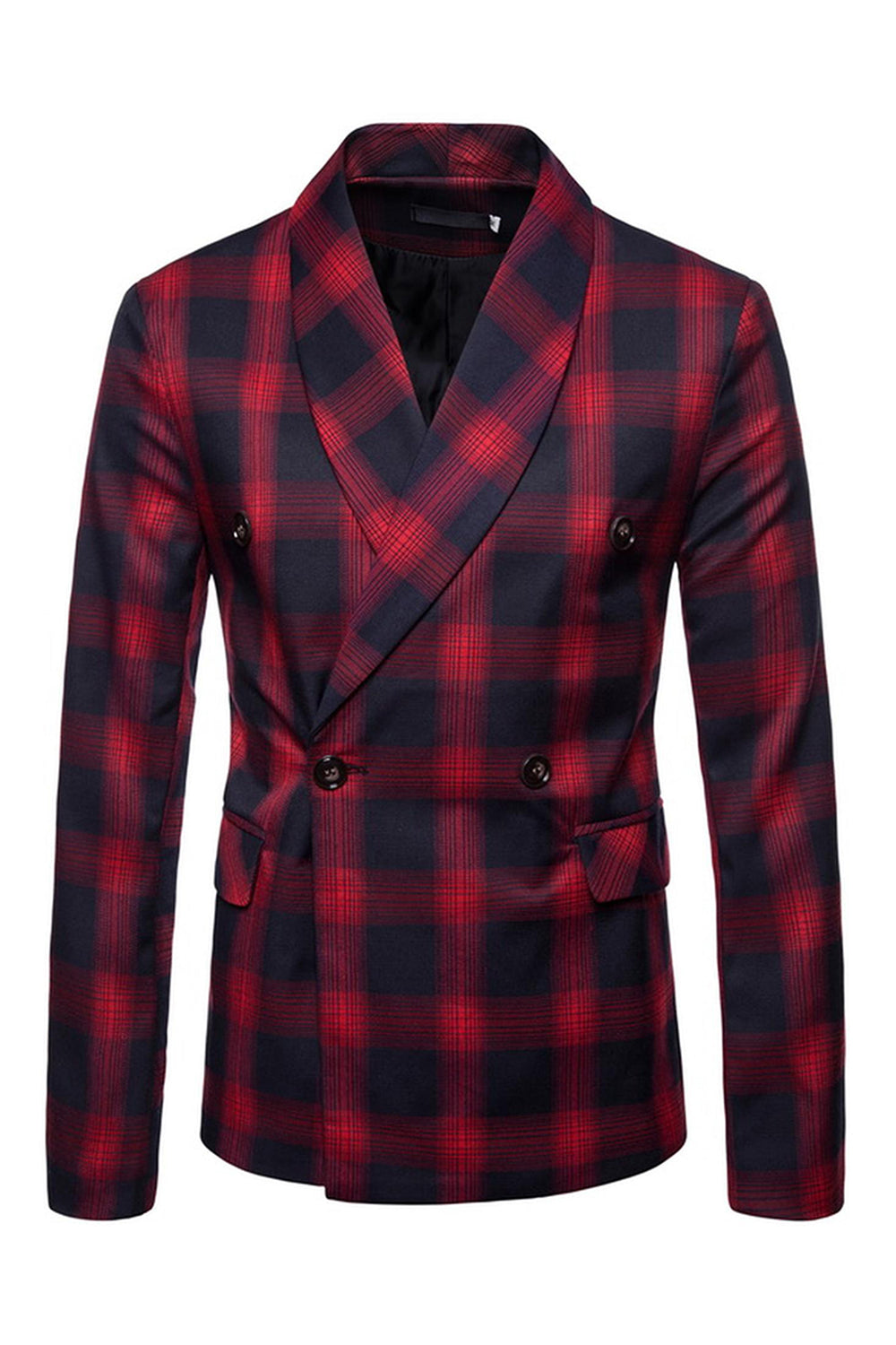 Blazer de bal à rayures châle bleu marine pour hommes