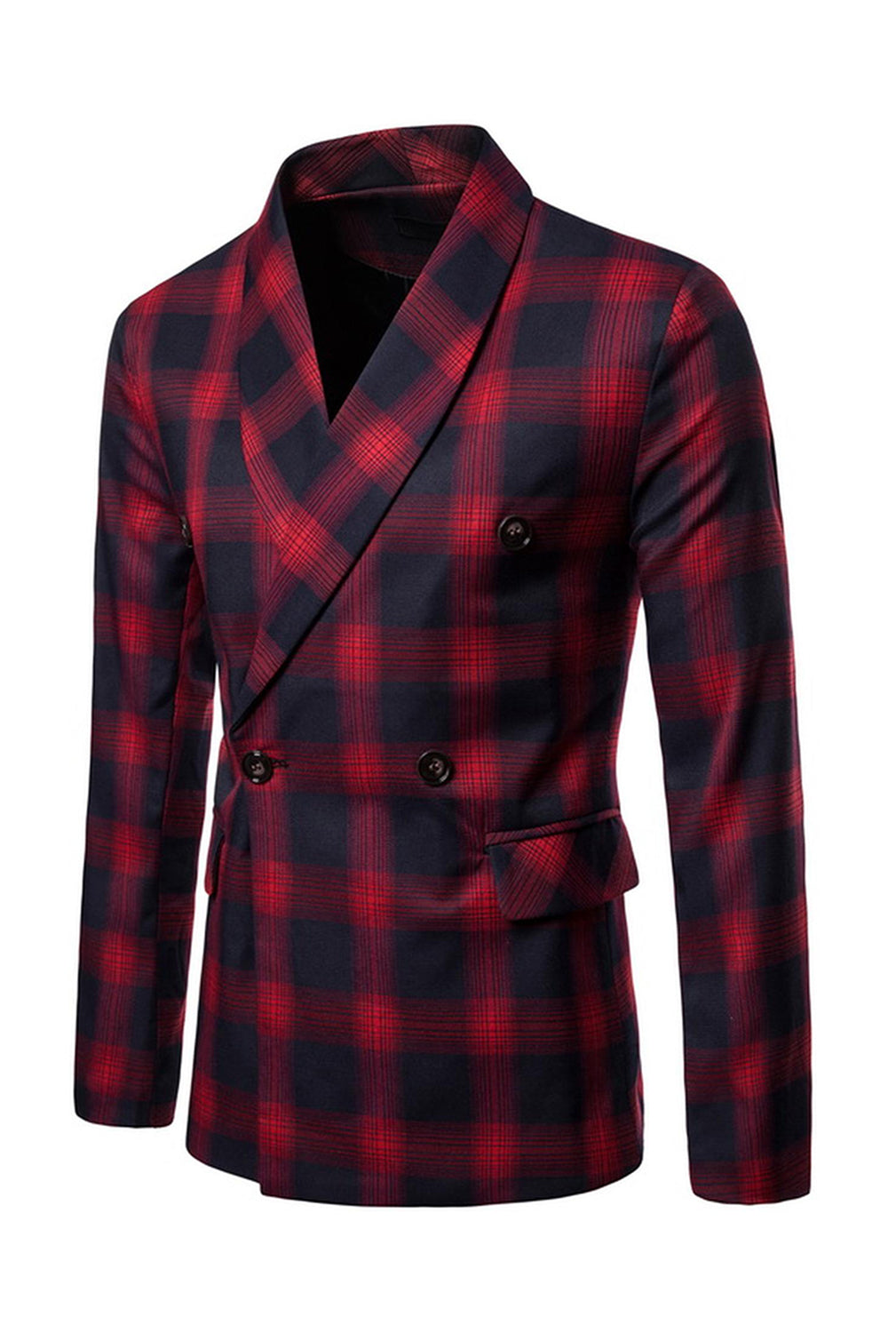 Blazer de bal à rayures châle bleu marine pour hommes