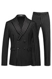 Blue Peak Lapel Striped 2 pièces Hommes Costumes