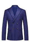 Blue Peak Lapel Striped 2 pièces Hommes Costumes