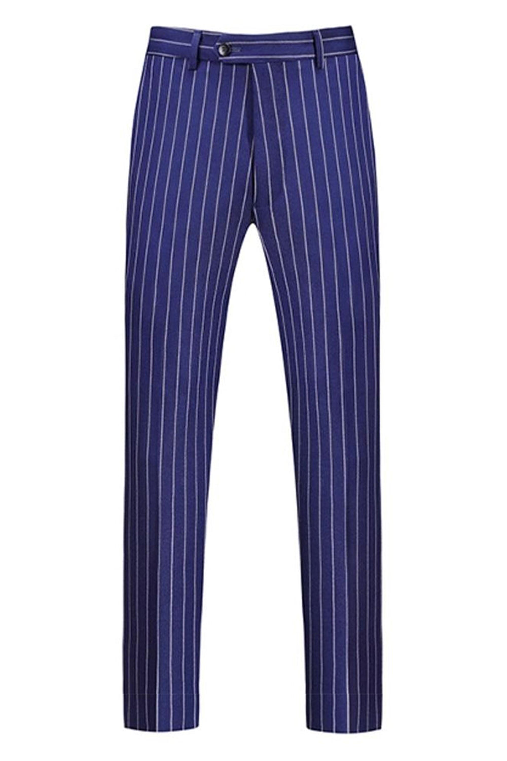 Blue Peak Lapel Striped 2 pièces Hommes Costumes