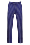 Blue Peak Lapel Striped 2 pièces Hommes Costumes