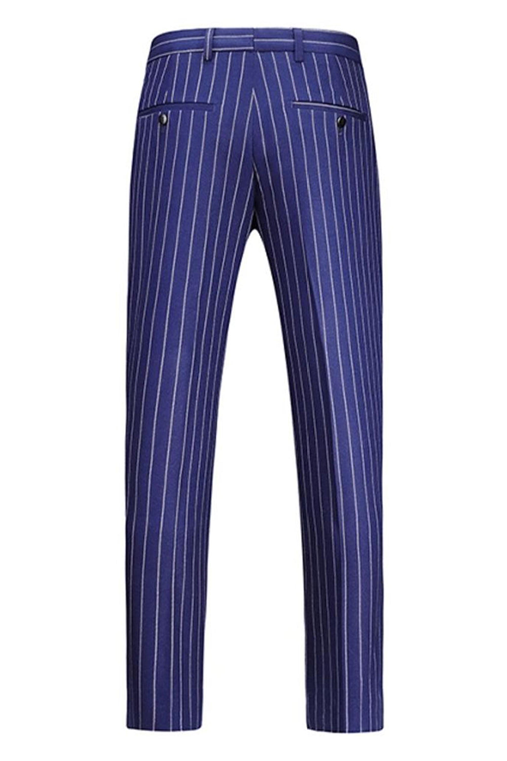 Blue Peak Lapel Striped 2 pièces Hommes Costumes