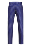Blue Peak Lapel Striped 2 pièces Hommes Costumes
