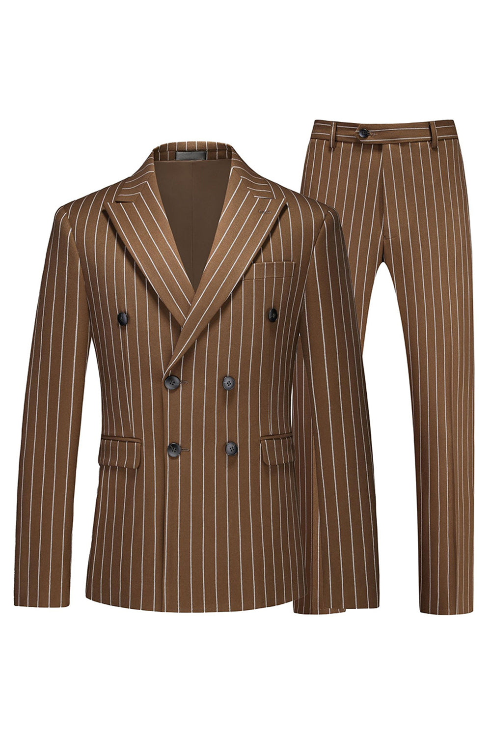 Blue Peak Lapel Striped 2 pièces Hommes Costumes