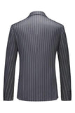 Blue Peak Lapel Striped 2 pièces Hommes Costumes
