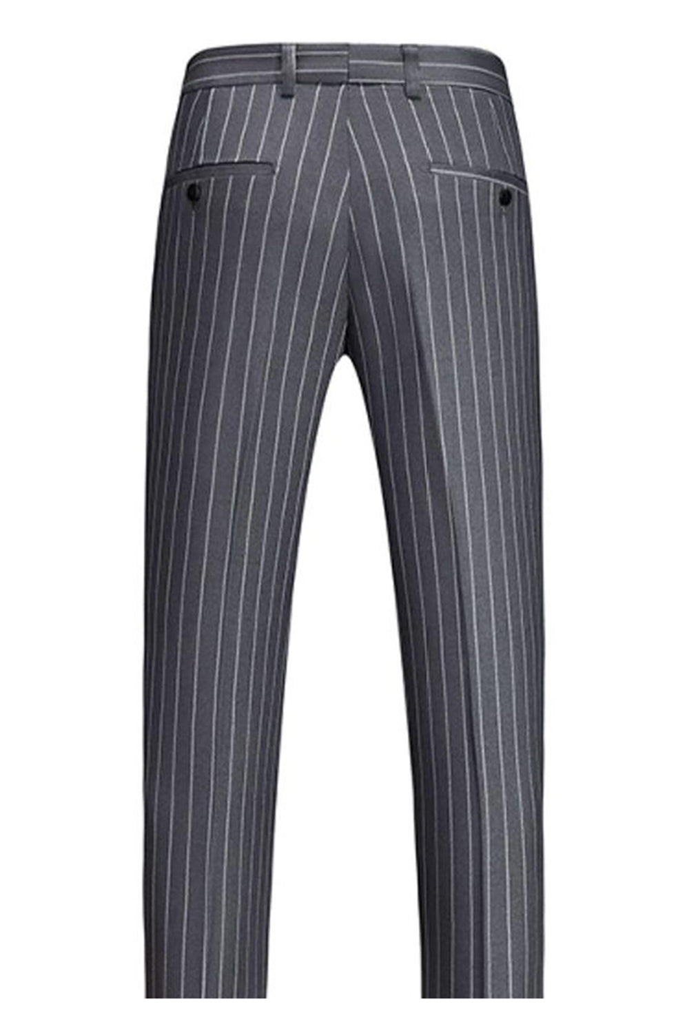 Blue Peak Lapel Striped 2 pièces Hommes Costumes