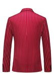 Rayures rouges Peak Lapel Hommes 3 pièces Costumes