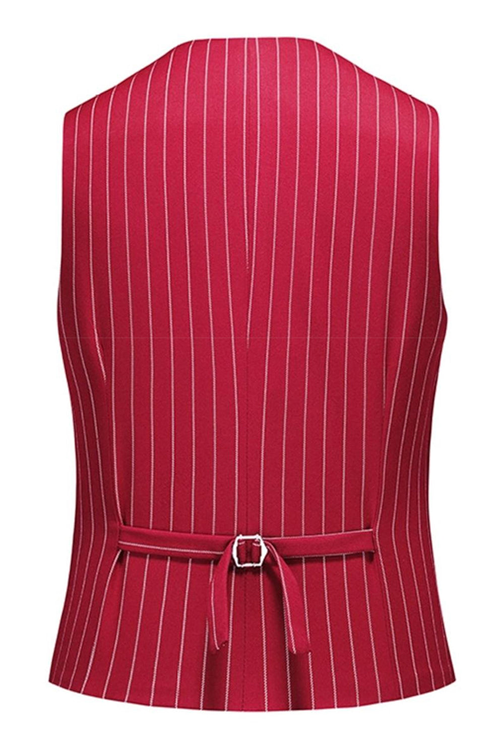 Rayures rouges Peak Lapel Hommes 3 pièces Costumes