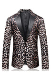 Costume de bal 2 pièces Leopard Peak Lapel pour hommes