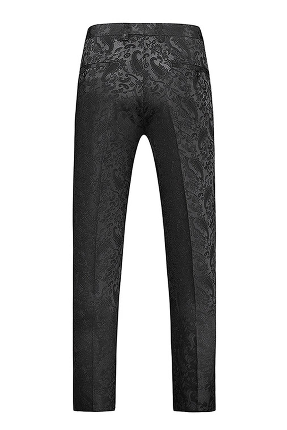 Noir Châle Revers Un Bouton 2 Pièces Hommes Bal Costumes