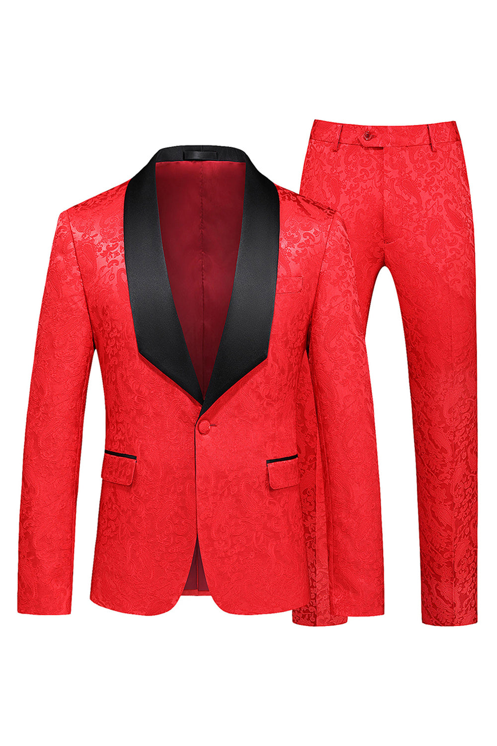 Noir Châle Revers Un Bouton 2 Pièces Hommes Bal Costumes