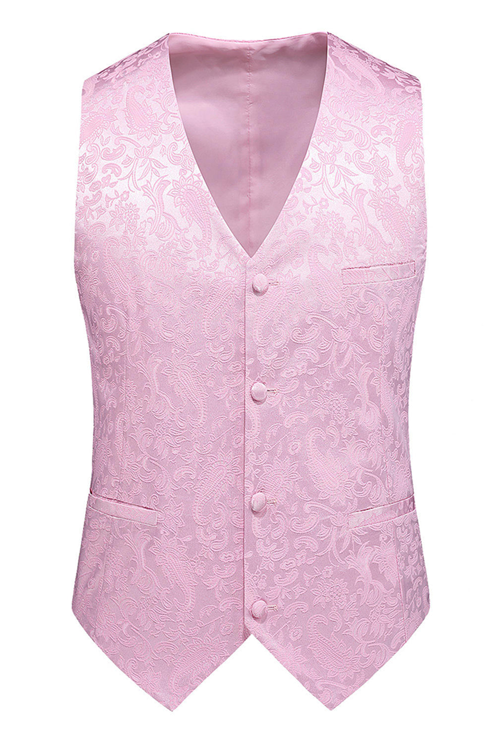 Imprimé rose Peak Lapel 3-Piece Hommes Costumes de bal