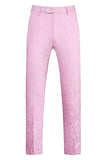 Imprimé rose Peak Lapel 3-Piece Hommes Costumes de bal