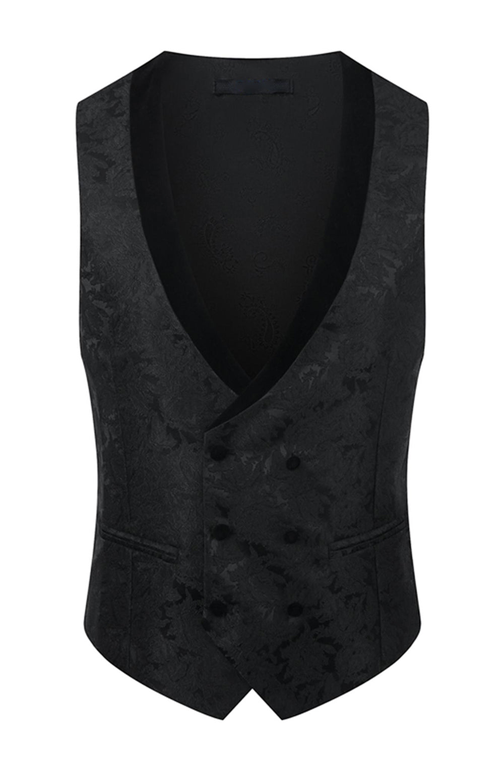 Noir Châle Revers Un Bouton 3 Pièces Hommes Costumes