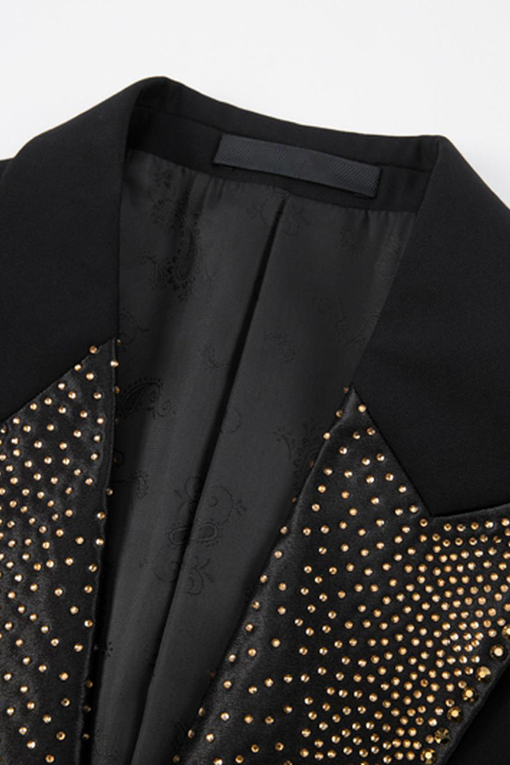 Noir Peak Lapel Perlé 3 Pièces Hommes Costumes