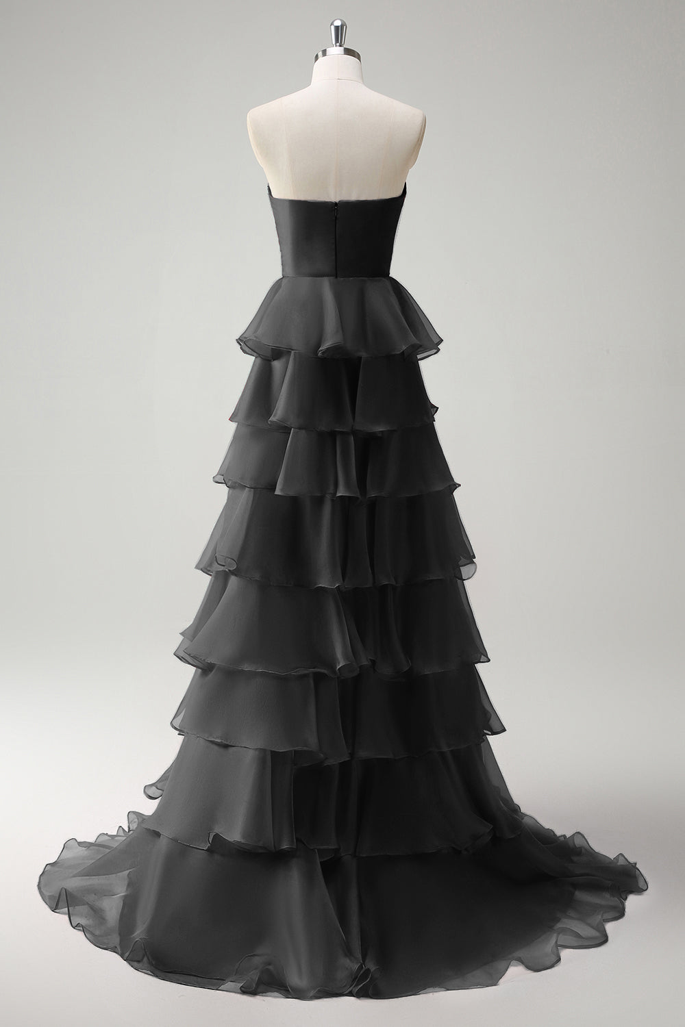 Robe De Soirée longue princesse orange à décolleté en cœur et fente