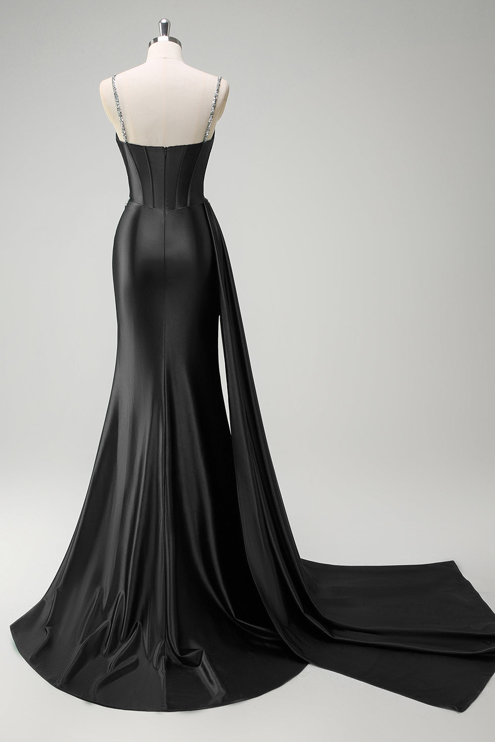 Sparkly vert foncé sirène côté streamer à paillettes Corset satin robe de Soirée avec fente