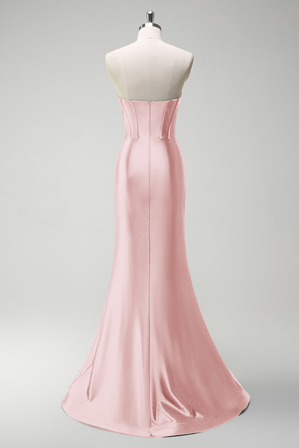 Robe de soirée longue en satin corset perlé vert foncé scintillant avec fente