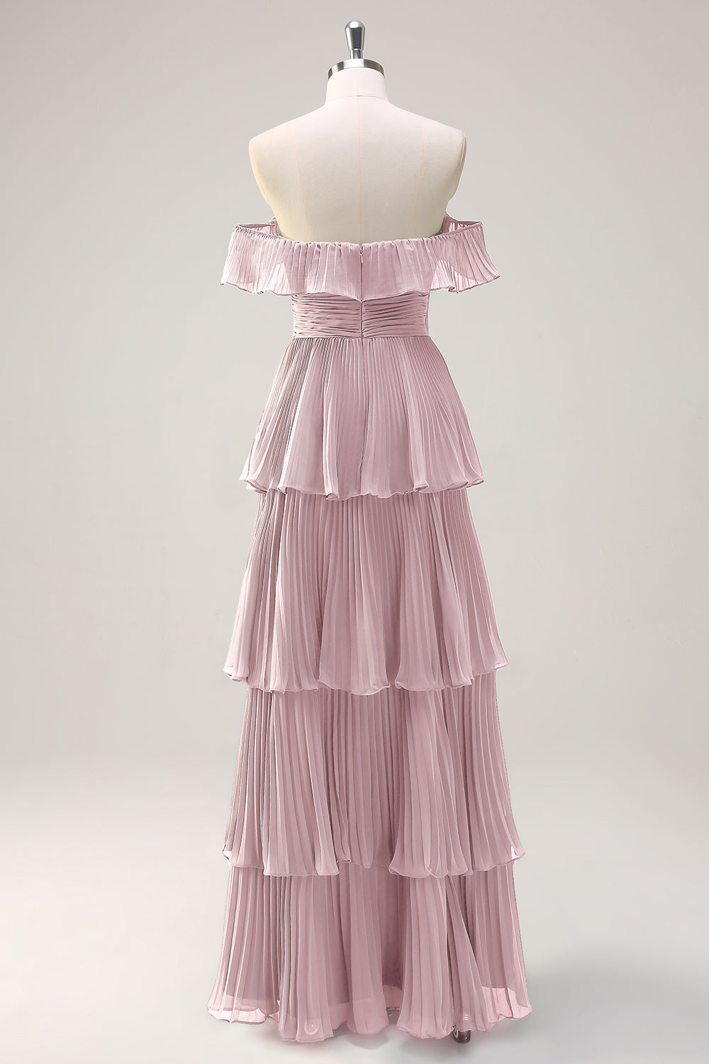 Eucalyptus Une ligne dénudée d’épaule Robe de demoiselle d’honneur plissée avec fente