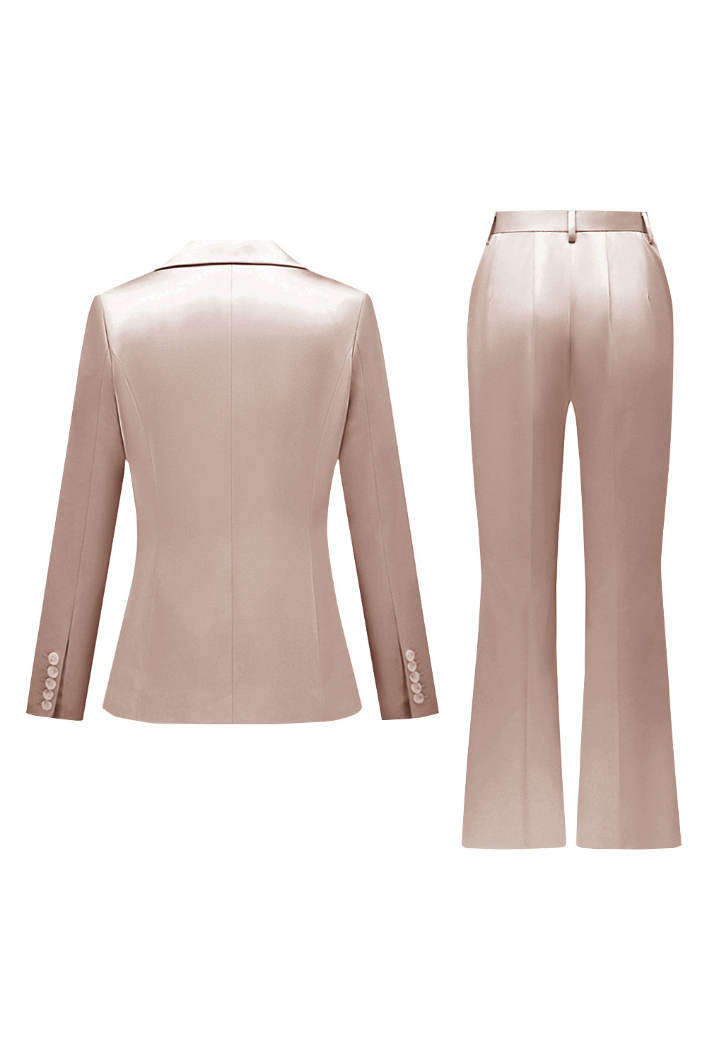 Gris rose pic revers satin slim fit femmes costumes