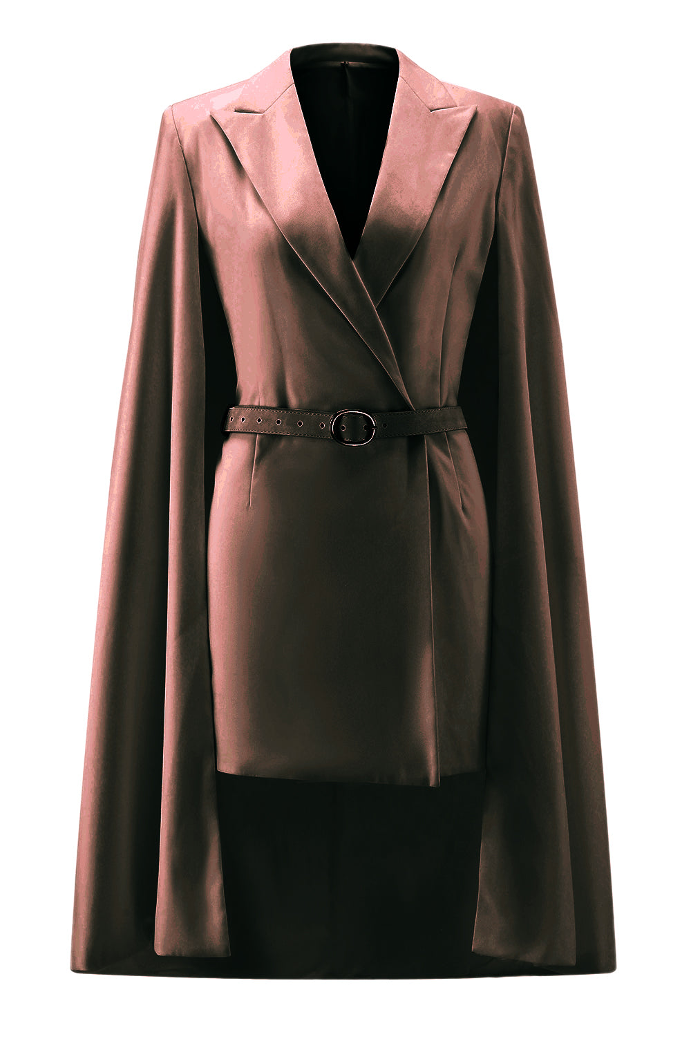 Mini robe de travail moulante blanche à revers en pointe avec cape