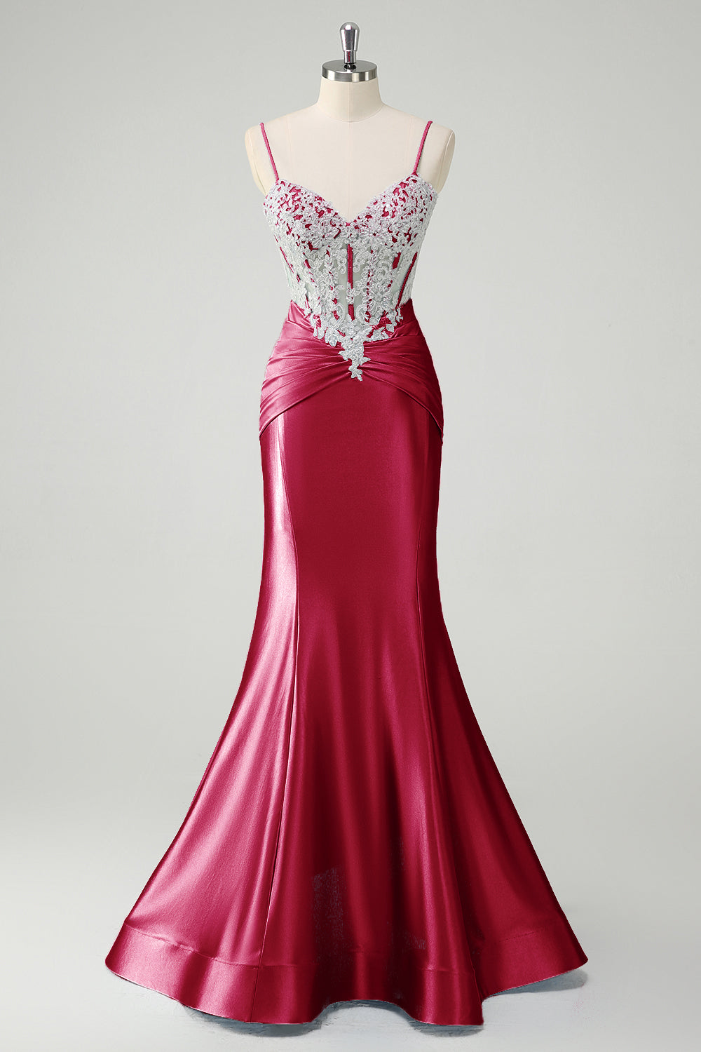 Sirène bleue spaghetti bretelles corset robe de Soirée appliquée