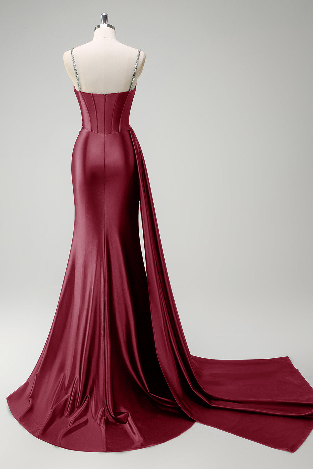 Sparkly vert foncé sirène côté streamer à paillettes Corset satin robe de Soirée avec fente