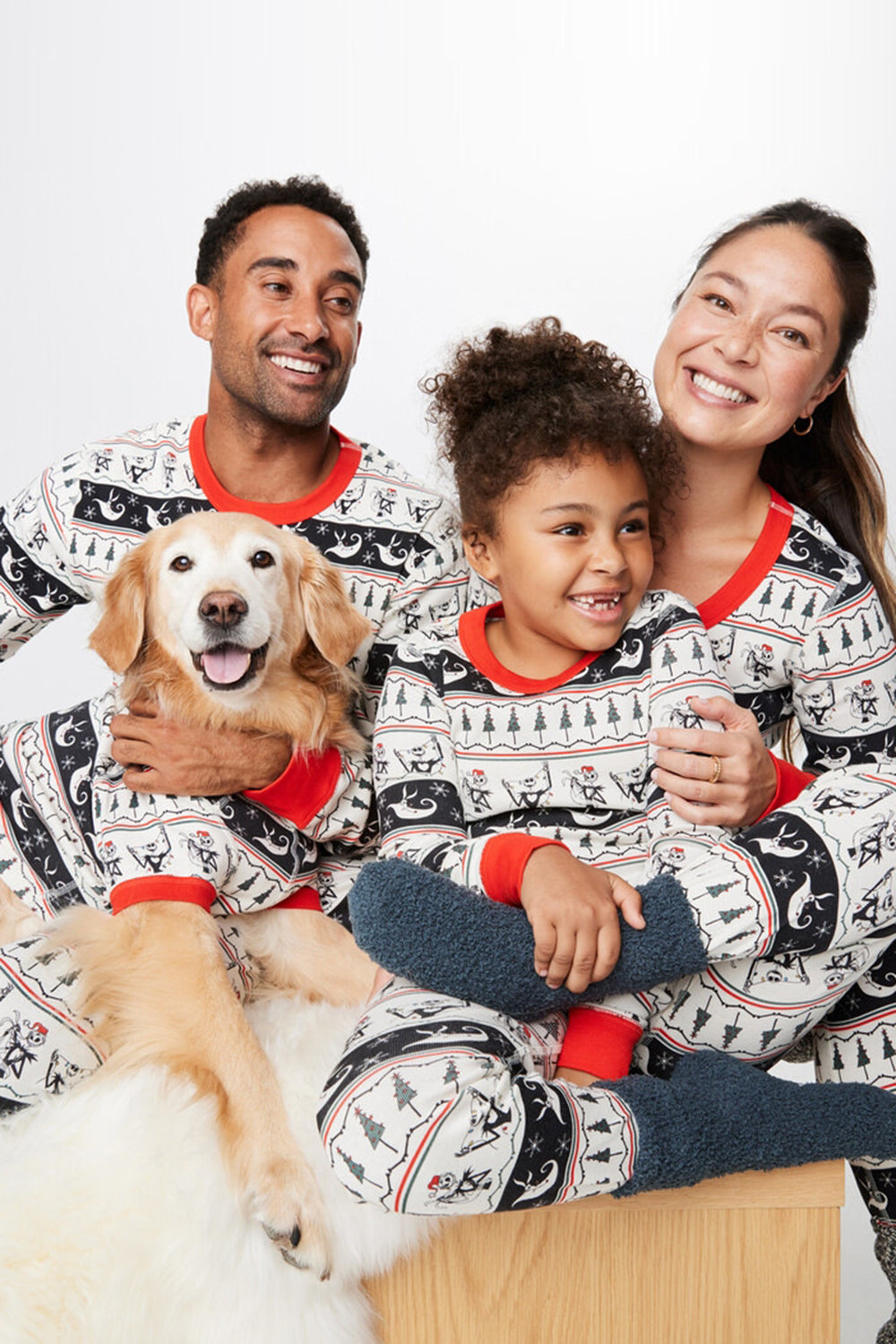 Ensemble de pyjama à manches longues imprimé à motif blanc marine