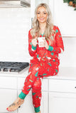 Arbre de Noël rouge imprimé famille Ensembles de pyjama assortis