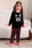 Noir Rouge Famille Assorti Pyjamas Adulte Enfants Bébé Tops et Pantalon à Carreaux Ensemble de Pyjama de Noël