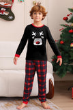 Noir Rouge Famille Assorti Pyjamas Adulte Enfants Bébé Tops et Pantalon à Carreaux Ensemble de Pyjama de Noël