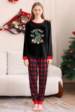 Noir Rouge Famille Assorti Pyjamas Adulte Enfants Bébé Tops et Pantalon à Carreaux Ensemble de Pyjama de Noël