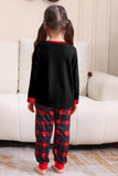 Noir Rouge Famille Assorti Pyjamas Adulte Enfants Bébé Tops et Pantalon à Carreaux Ensemble de Pyjama de Noël