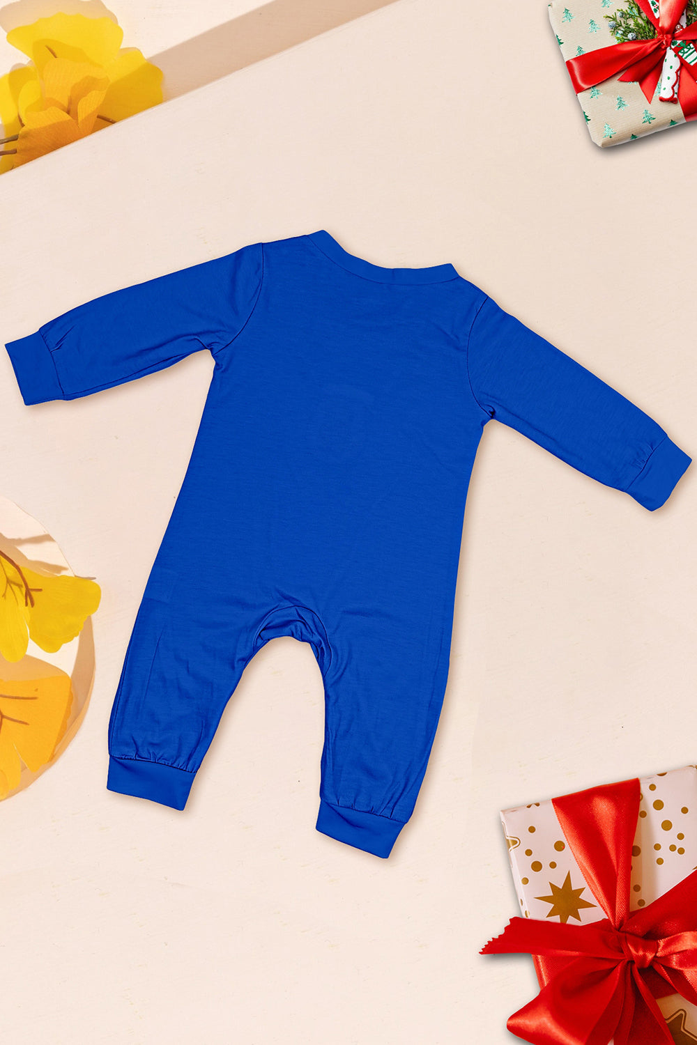 Ensemble pyjama de Noël à manches longues imprimé bleu