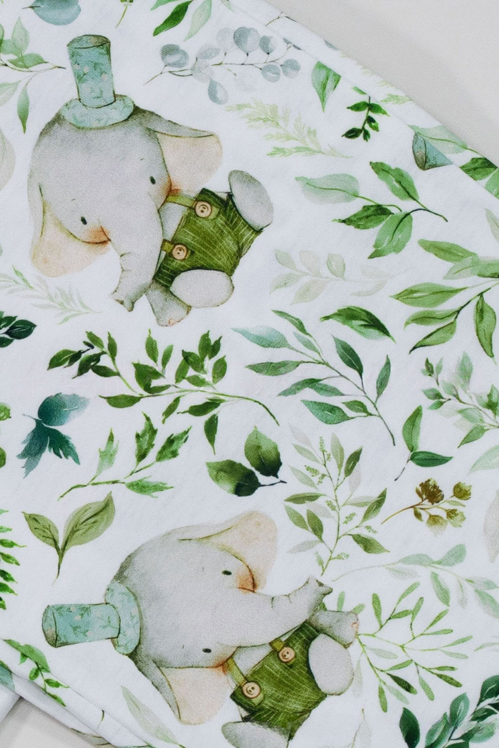 Pyjama familial assorti à manches courtes imprimé floral vert blanc