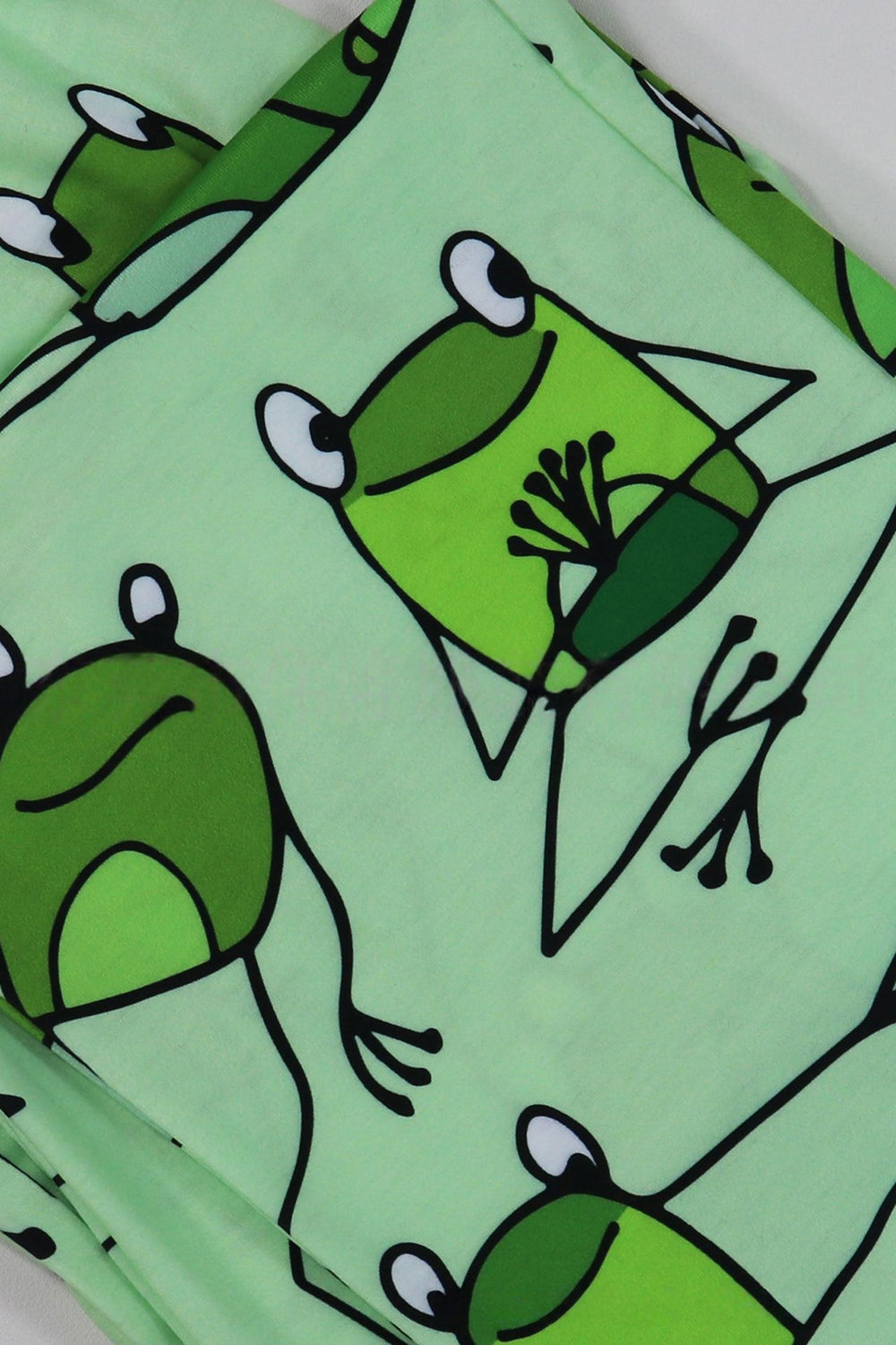 Pyjama familial assorti à manches courtes imprimé grenouille verte