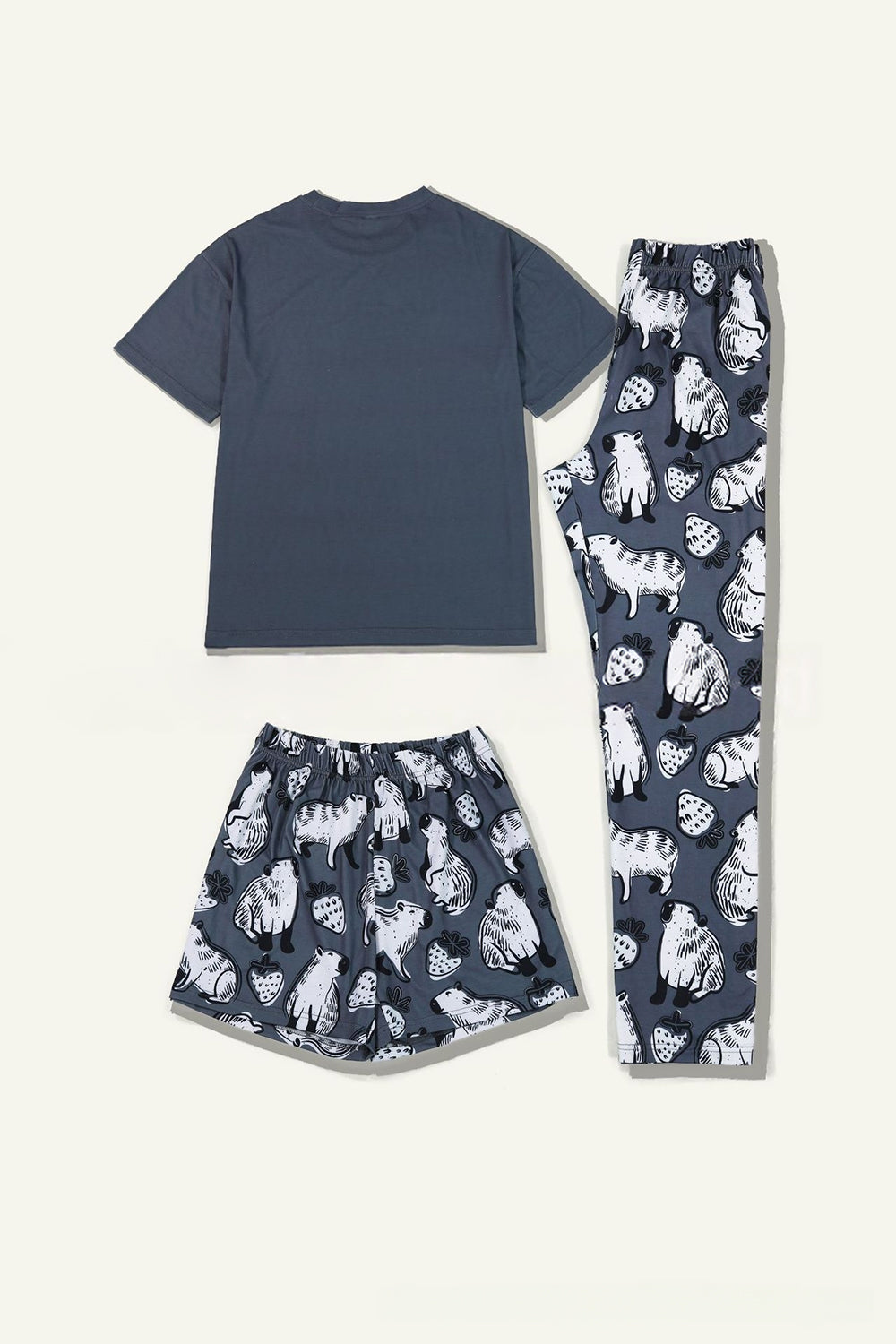 Pyjama familial assorti à imprimé animalier gris foncé