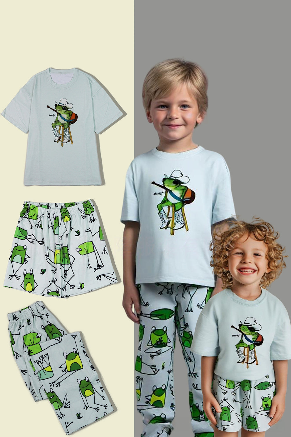 Vert clair Mignon Animal Print Pyjama familial assorti