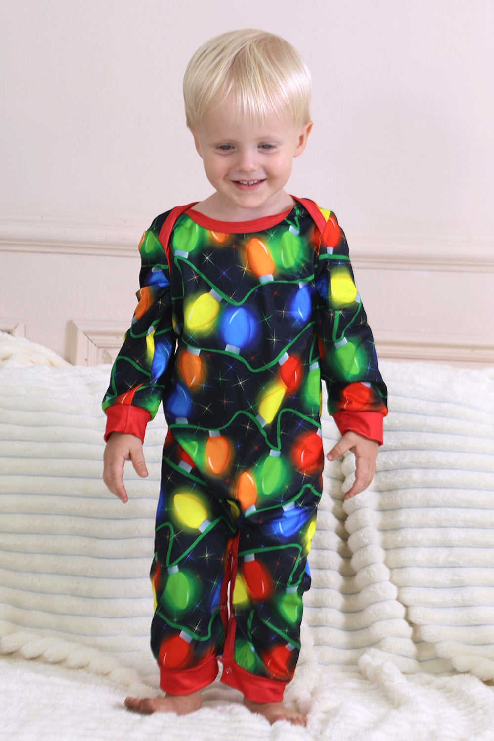 Ampoule marine imprimée à manches longues Pyjama de famille assorti