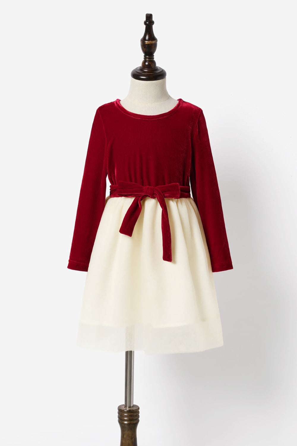 Robe de famille à carreaux rouges à manches longues
